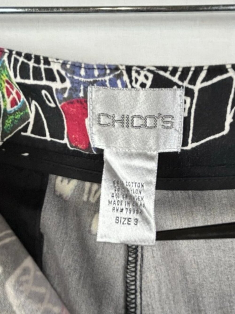 Chico’s Artistic Village Print Crop Pants XL Global Boho Wearable Art - Picture 7 of 12